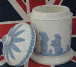 Click to view larger image of Wedgwood Queens Ware Box Cylinder Lidded Sacrifice Figures 1960s (Image5)