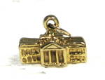 Charm Solid 14kt Gold White House 3 Dimensional 1960s Vintage