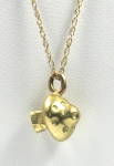 Click to view larger image of Necklace Solid 14kt Gold Mushroom Pendant With 14kt Chain 5.3 Grams (Image1)