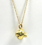 Click to view larger image of Necklace Solid 14kt Gold Mushroom Pendant With 14kt Chain 5.3 Grams (Image2)