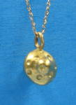 Click to view larger image of Necklace Solid 14kt Gold Mushroom Pendant With 14kt Chain 5.3 Grams (Image5)