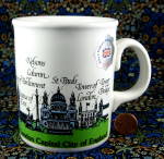 London Mug Souvenir London Landmarks Original Sticker 1980s