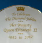 Click to view larger image of Cup And Saucer Queen Elizabeth II Diamond Jubilee English Photo Gold  (Image2)