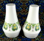 Click here to enlarge image and see more about item 10458: Noritake Progression Palos Verde Salt And Pepper Stylized Leaf Green