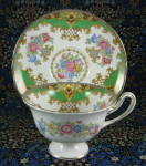 Click to view larger image of Shelley Gainsborough Sheraton Cup And Saucer Green Gainsborough (Image2)