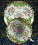Click to view larger image of Shelley Gainsborough Sheraton Cup And Saucer Green Gainsborough (Image3)