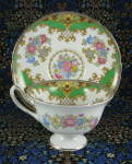Click to view larger image of Shelley Gainsborough Sheraton Cup And Saucer Green Gainsborough (Image4)