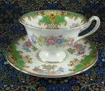 Click to view larger image of Shelley Gainsborough Sheraton Cup And Saucer Green Gainsborough (Image5)