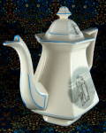 Click to view larger image of Courtship Of Miles Standish Tall Teapot Coffeepot Sterling USA Antique (Image1)