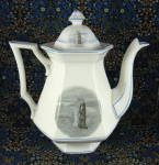 Click to view larger image of Courtship Of Miles Standish Tall Teapot Coffeepot Sterling USA Antique (Image4)