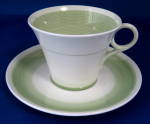 Shelley Cup And Saucer Green Swirls Art Deco Regent England