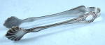 English Sugar Tongs Shell Ends Floral Cartouche Sides 1920s Silverplat