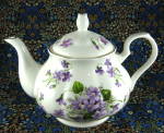 Violets English Bone China Teapot 4 to 6 Cups New Wild Violets