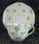 Click to view larger image of Shelley Dainty Shamrock Cup And Saucer Vintage English Bone China (Image3)