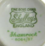 Click to view larger image of Shelley Dainty Shamrock Cup And Saucer Vintage English Bone China (Image6)
