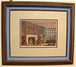 Signed Colored Engraving Cavalier Manor Matted Framed