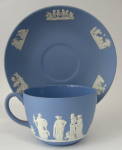 Wedgwood Jasperware Cup and Saucer Sacrifice With Lamb