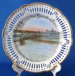 Antique Plate Reticulated Present From Newcastle Fancy