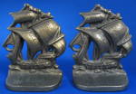 Vintage Cast Iron Sailing Ship Bookends England
