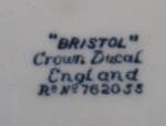 Click to view larger image of  Grey Transferware Plate Bristol Crown Ducal Dinner (Image4)