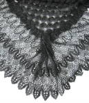 Machine Hairpin Lace Scarf Whisper Light Black Antique