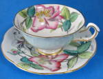 Cup And Saucer Rosina Artist Signed Lilies Hand Colored