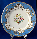 Click here to enlarge image and see more about item 1588c: Early Staffordshire Cabinet Plate Floral Pansies Gold