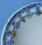 Click to view larger image of Butter Pat Chip English Flow Blue Gold Antique Teabag (Image2)