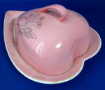 Click here to enlarge image and see more about item 1612: Royal Winton Pink Heart Shape Cheese Wedge Georgia