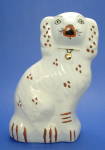 English Staffordshire Dog 7 Inch Rust White Pot Dog