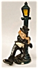 Click here to enlarge image and see more about item 165: Lead Figurine Drunk Leaning On Lampost