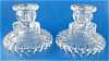 Click here to enlarge image and see more about item 1710: Candleholders Pressed Glass  Herringbone Pair