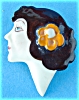 Click here to enlarge image and see more about item 1929: Pin Ladies Profile 1950s Handpainted Retro