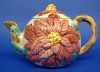 Click here to enlarge image and see more about item 2011: Poinsettia Ceramic Teapot Christmas