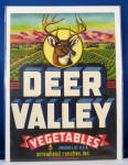 Click here to enlarge image and see more about item 2054: Fruit Crate Label Original Deer Valley Vegetables Buck