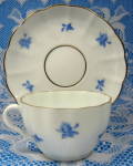 Blue Roses Cup And Saucer Arabia Finland Mid Century