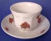 Click here to enlarge image and see more about item 2495: Tea Bowl Saucer Paneled Grape Copper Luster