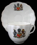 Click here to enlarge image and see more about item 2601a: Crested China Cup And Saucer Manchester Birks Rawlins