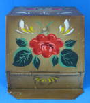 Click here to enlarge image and see more about item 2607: Tole Tea Tin Tea Bin Vintage Painted Tin Canister