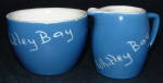 Cream and Sugar English Devon Ware Blue Whitely Bay