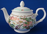Teapot English Bone China Country Flowers Poetry