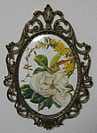 Click here to enlarge image and see more about item 270b: Ornate Italian Brass Picture Frame Curved Glass Vintage