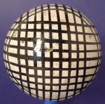 Click here to enlarge image and see more about item 2854a: Carpet Ball Antique Original Black Plaid Bowling Game