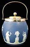 Wedgwood England Biscuit Barrel Jasper Dip Blue Antique