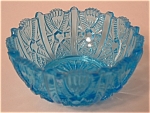 Open Salt Pressed Hobnail Zipper Blue Glass England