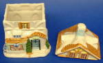 Click to view larger image of Christmas House Tea Caddy Canister Ceramic Cute Snowy Cottage (Image2)