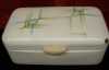Click to view larger image of English Enamelware Bread Bin Art Deco Enamel Antique (Image1)