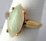 Ladies Ring 14kt Vintage Genuine White Opal Marquise