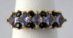 Ring 8 Sapphires 5 Tanzanites Vintage 10kt Gold Mid Century