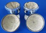 Click to view larger image of Chrome Eggcups With Lids Wool Liners Pair Boxed Vintage (Image4)